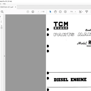 TCM Diesel Engine RD8T04 Parts Manual RD8T04A - PDF DOWNLOAD