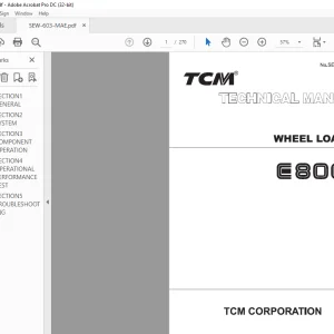 TCM E806-2 Wheel Loader Technical Manual SEW-603-MAE - PDF DOWNLOAD