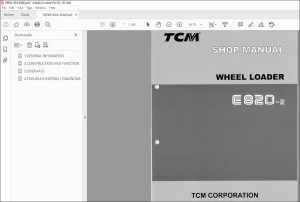 TCM E820-2 Wheel Loader Shop Manual MEW-604-MAE - PDF DOWNLOAD