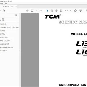 TCM L13-3 L16-3 Wheel Loader Service Manual SEW-619CE - PDF DOWNLOAD
