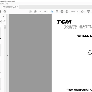 TCM L3-2 Wheel Loader Parts Catalogue Manual PW-600D - PDF DOWNLOAD