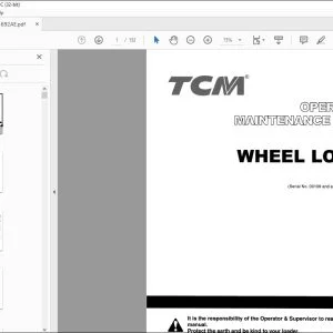 TCM L60 Wheel Loader Operation & Maintenance Manual OW-692AE - PDF DOWNLOAD