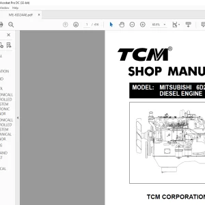 TCM Mitsubishi 6D24-TL Diesel Engine Shop Manual ME-6D24AE - PDF DOWNLOAD