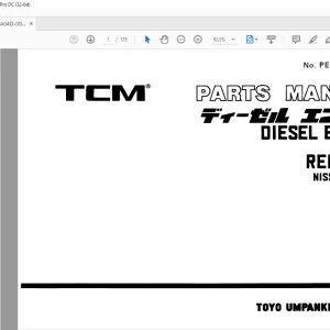 TCM RE10TA04 Nissan Diesel Engine Parts Manual PE-RE10TA04D - PDF DOWNLOAD