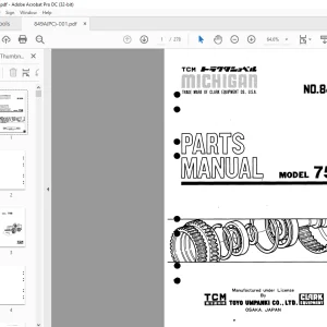 TCM Tractor Shovel 75B Parts Manual 849A -  PDF DOWNLOAD