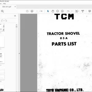 TCM Tractor Shovel 85A Parts List Manual - PDF DOWNLOAD