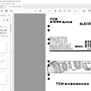 TCM Tractor Shovel STD10 STD15 Parts Manual 611B BH - PDF DOWNLOAD