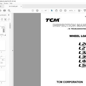 TCM WHEEL LOADER L20-3 L27-3 L32-3 L35-3 L40-3 L50-3 INSPECTION MANUAL(M-018AE) - PDF DOWNLOAD