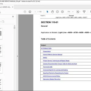 Valtra Series Light Line A650 A750 A850 A950 A990 Service Manual - PDF DOWNLOAD