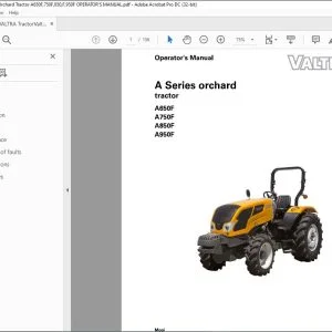 Valtra Series Orchard Tractor A650F A750F A850F A950F Operator's Manual 87316100 - PDF DOWNLOAD