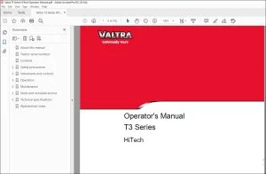 Valtra T3 Series HiTech Operator's Manual - PDF DOWNLOAD