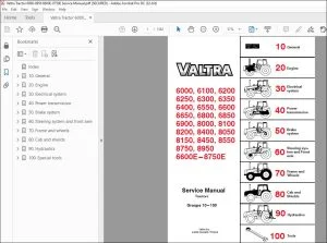 Valtra Tractor 6000 6100 6200 6250 6300 6400 8100 8050 8150 8450 8550 8750 8950 6600E-8750E Service Manual - PDF DOWNLOAD