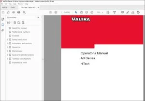 Valtra Tractor A3 Series Operator's Manual - PDF DOWNLOAD
