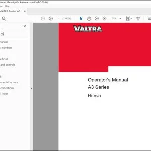 Valtra Tractor A3 Series Operator's Manual - PDF DOWNLOAD