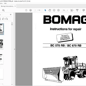 Bomag BC 570 RB BC 670 RB Sanitary landfill compactor Instruction for Repair Manual 00819147 - PDF DOWNLOAD