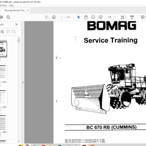 Bomag BC 670 RB (CUMMINS) Service Training Manual 00809842  - PDF DOWNLOAD