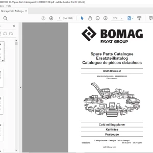 Bomag BM1300 30-2 Cold milling planer Spare Parts Catalogue Manual - PDF DOWNLOAD