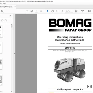Bomag BMP 8500 Multi-purpose compactor Operating Instruction Manual 00805981 - PDF DOWNLOAD