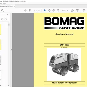 Bomag BMP 8500 Multi-purpose compactor Service Manual 00891577 - PDF DOWNLOAD