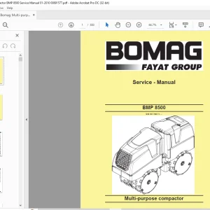 Bomag BMP 8500 Multi-purpose compactor Service Manual SN 10172011 - PDF DOWNLOAD