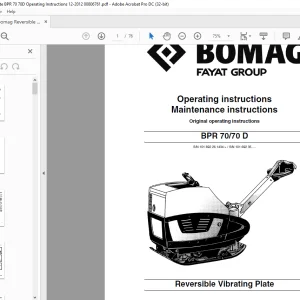 Bomag BPR 70 70 D Reversible Vibrating Plate Operating instructions Manual 00806761 - PDF DOWNLOAD