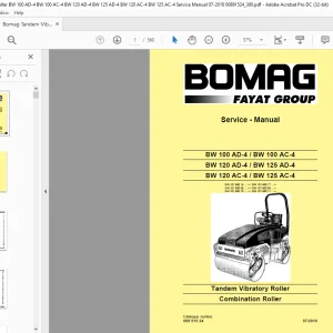 Bomag BW 100 AD-4 BW 100 AC-4 BW 120 AD-4 BW 125 AD-4 BW 120 AC-4 BW 125 AC-4 Tandem Vibratory Roller Service Manual 00891524 - PDF DOWNLOAD