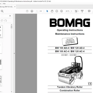 Bomag BW 100 AD-4 BW 120 AD-4 BW 100 AC-4 BW 120 AC-4 Tandem Vibratory Roller Operating Instruction Manual 00811481 - PDF DOWNLOAD