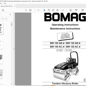 Bomag BW 100 AD-4 BW 120 AD-4 BW 100 AC-4 BW 120 AC-4 Tandem Vibratory Roller Operating & Maintenance instructions Manual - PDF DOWNLOAD