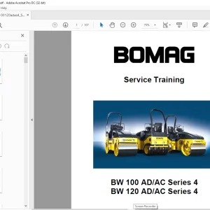 Bomag BW 100 AD/AC Series 4 BW 120 AD/AC Series 4 Service Training Manual 00809986 - PDF DOWNLOAD