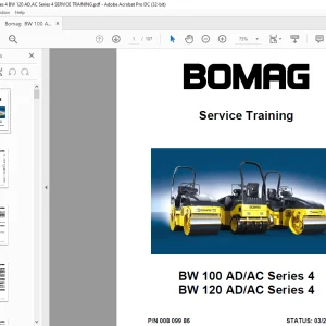 Bomag BW 100 AD AC Series 4 BW 120 AD AC Series 4 Service Training Manual  -  PDF DOWNLOAD