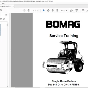 Bomag BW 145 D-3 DH-3 PDH-3 Single Drum Rollers Service Training Manual 00809955 - PDF DOWNLOAD