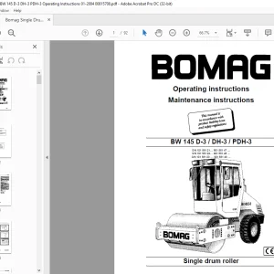Bomag BW 145 D-3 DH-3 PDH-3 Single drum roller Operating instructions Manual 00815708 - PDF DOWNLOAD