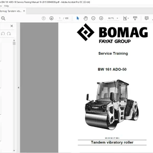 Bomag BW 161 ADO-50 Tandem vibratory roller Service Training Manual - PDF DOWNLOAD