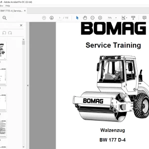 Bomag BW 177 D-4 Walzenzug Service Training Manual 00809990 - PDF DOWNLOAD