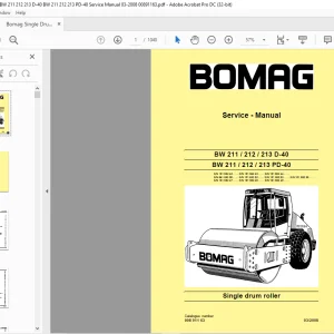 Bomag BW 211 212 213 D-40 BW 211 212 213 PD-40 Single Drum Roller Service Manual 00891163 - PDF DOWNLOAD