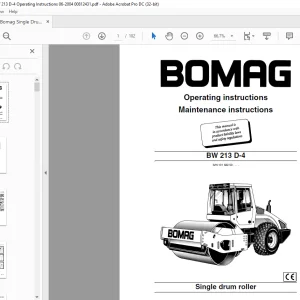 Bomag BW 213 D-4 Single drum roller Operating instructions Maintenance instructions Manual 00812431 - PDF DOWNLOAD