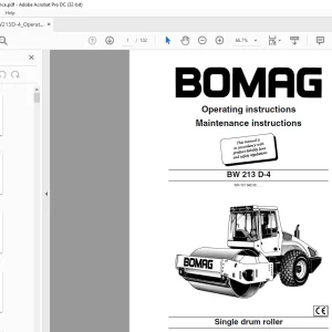 Bomag BW 213 D-4 Single drum roller Operating instructions Manual - PDF DOWNLOAD