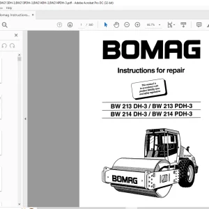 Bomag BW 213 DH-3 BW 213 PDH-3 BW 214 DH-3 BW 214 PDH-3 vibratory roller Instruction for Repair Manual - PDF DOWNLOAD