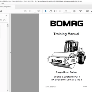 Bomag BW 216 D-3, BW 216 DH-3 PDH-3 BW 219 DH-3 PDH-3, BW 225 D-3 PD-3 Service Training Manual 00809829 - PDF DOWNLOAD