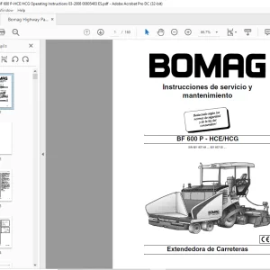 Bomag Extendedora de Carreteras BF 600 P - HCE HCG Instrucciones de servicio  Manual - PDF DOWNLOAD