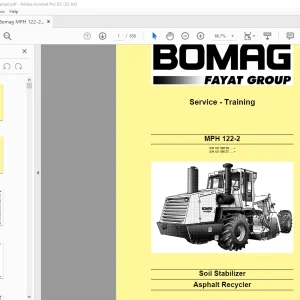 Bomag MPH 122-2 Soil Stabilizer Asphalt Recycler Service Training Manual 00891787 - PDF DOWNLOAD