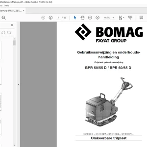 Bomag Omkeerbare trilplaat BPR 5055 D BPR 60 65 D onderhoudshandleiding - PDF DOWNLOAD (Dutch)