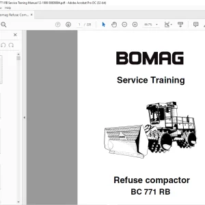 Bomag Refuse compactor BC 771 RB Service Training Manual 00809884 - PDF DOWNLOAD
