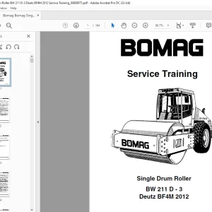 Bomag Single Drum Roller BW 211 D-3 Deutz BF4M 2012 Service Training Manual 00809975 -  PDF DOWNLOAD