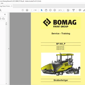 Bomag Straßenfertiger BF 800_P Service - Training Manual 00892157 - PDF DOWNLOAD (German)