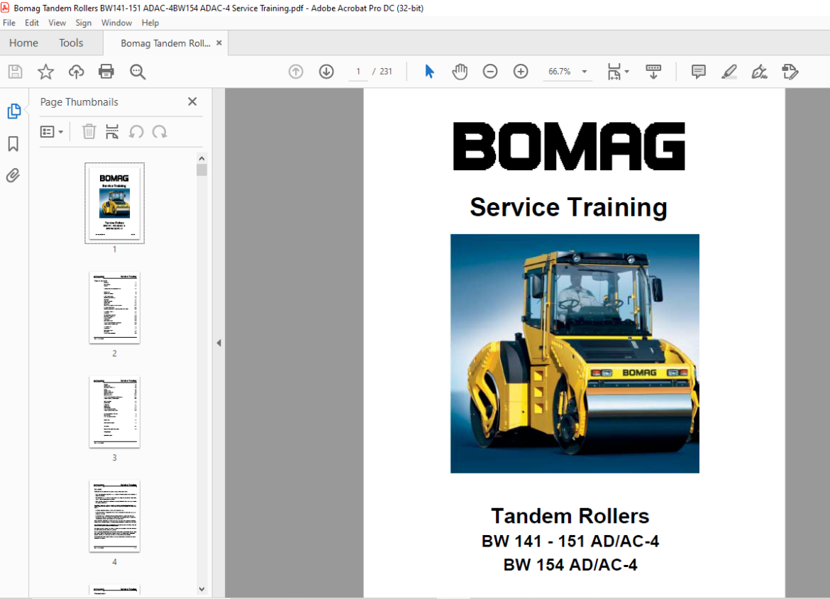 Bomag Tandem Rollers Bw Adac Bw Adac Service Training