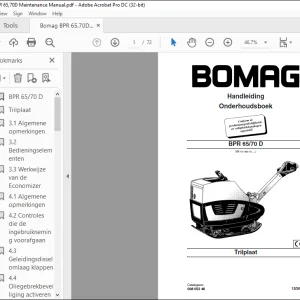 Bomag  Trilplaat BPR 65 70 D  Onderhoudsboek Handleiding - PDF DOWNLOAD (Dutch)
