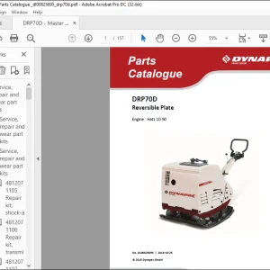 DYNAPAC DRP70D  Engine Hatz 1D 90 Spare Parts Catalogue Manual DL00825695  - PDF DOWNLOAD