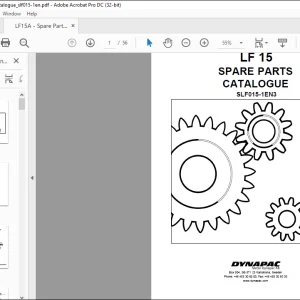 DYNAPAC LF 15 SPARE PARTS CATALOGUE MANUAL SLF015-1EN3 -  PDF DOWNLOAD