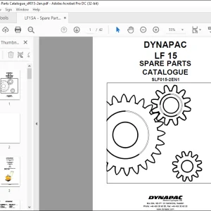 DYNAPAC LF 15 SPARE PARTS CATALOGUE MANUAL SLF015-2EN1  - PDF DOWNLOAD